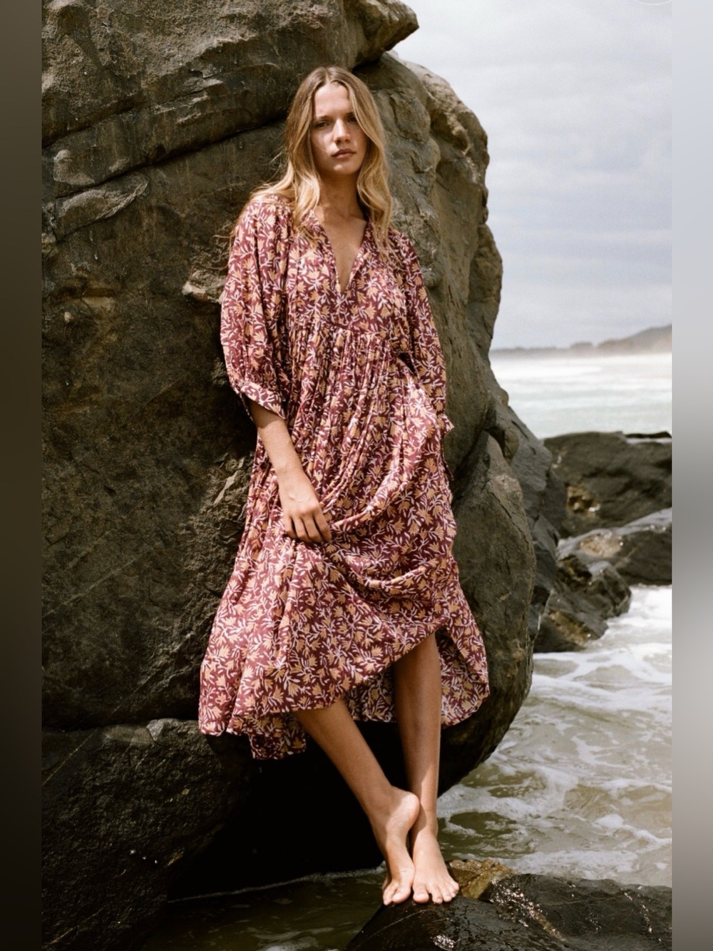 Daughters of India Kyra Midi Dress in Sumac